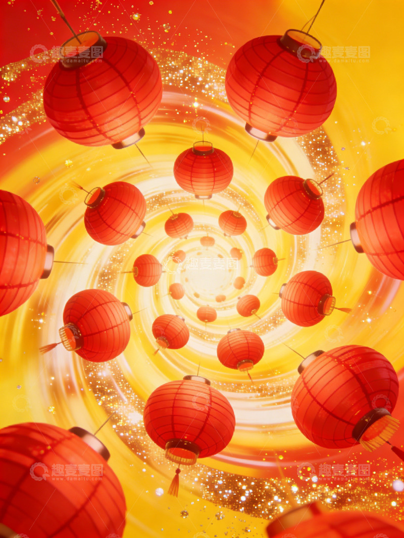 高清大图下载【趣麦麦图】-中国红灯笼节日庆典背景设计