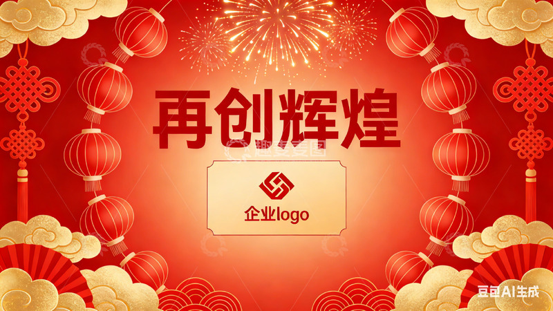 高清大图下载【趣麦麦图】-喜庆风格企业宣传海报设计电子屏背景