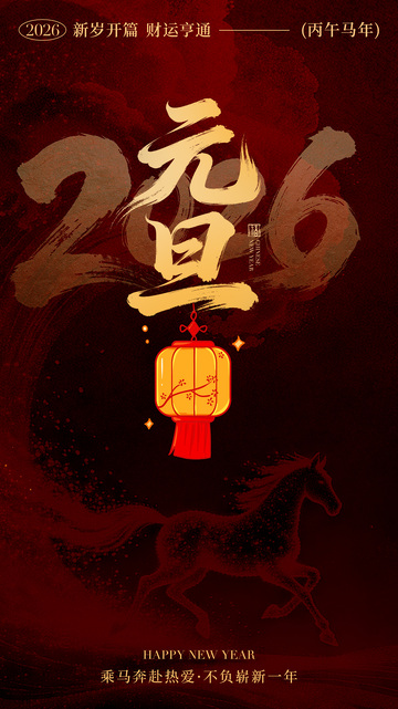 2026元旦喜庆海报