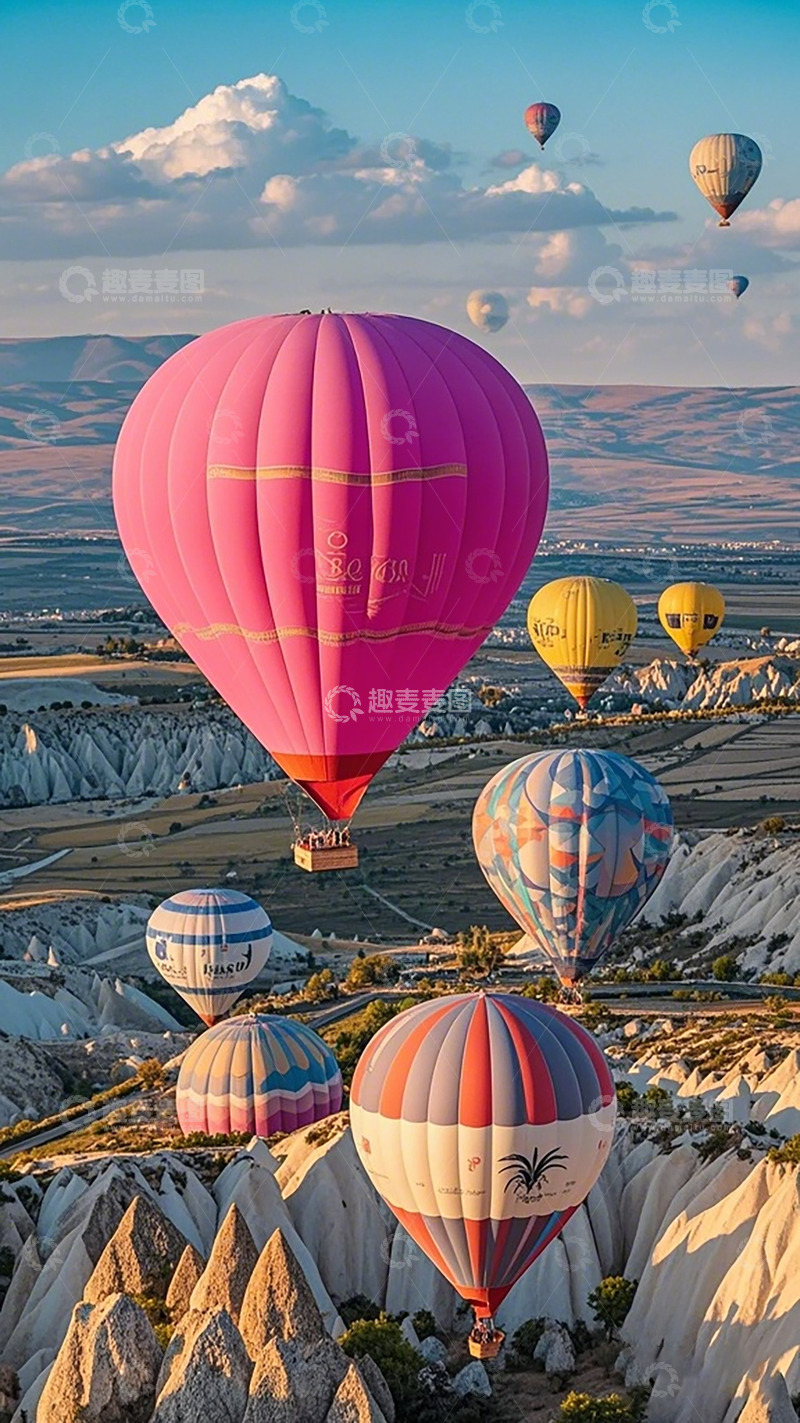 高清大图下载【趣麦麦图】热气球飞行景观壁纸