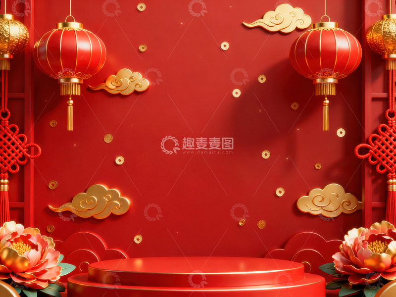 高清大图下载【趣麦麦图】新年元旦春节背景_普屏719