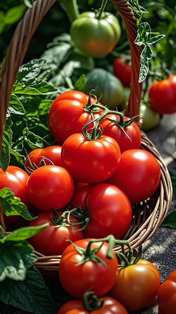 丰收篮子西红柿特写