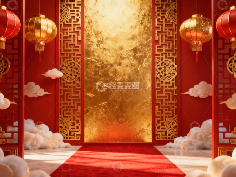 高清大图下载【趣麦麦图】新年元旦春节背景_普屏790