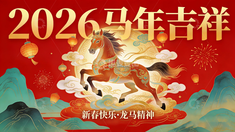 高清大图下载【趣麦麦图】2026马年吉祥海报