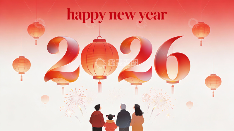 高清大图下载【趣麦麦图】新年贺图灯笼家庭喜庆设计