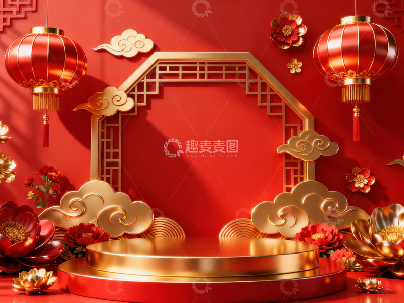 高清大图下载【趣麦麦图】新年元旦春节背景_普屏809