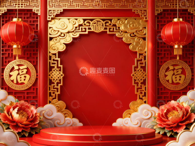 高清大图下载【趣麦麦图】新年元旦春节背景_普屏807