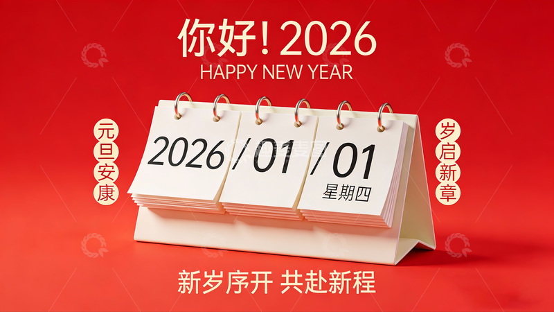 高清大图下载【趣麦麦图】新年日历祝福图片设计素材