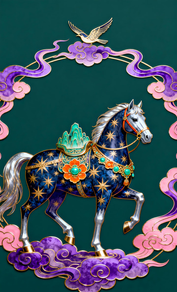 华丽骏马装饰画设计素材