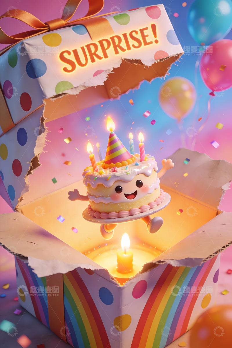 高清大图下载【趣麦麦图】萌系蛋糕的惊喜开箱时刻