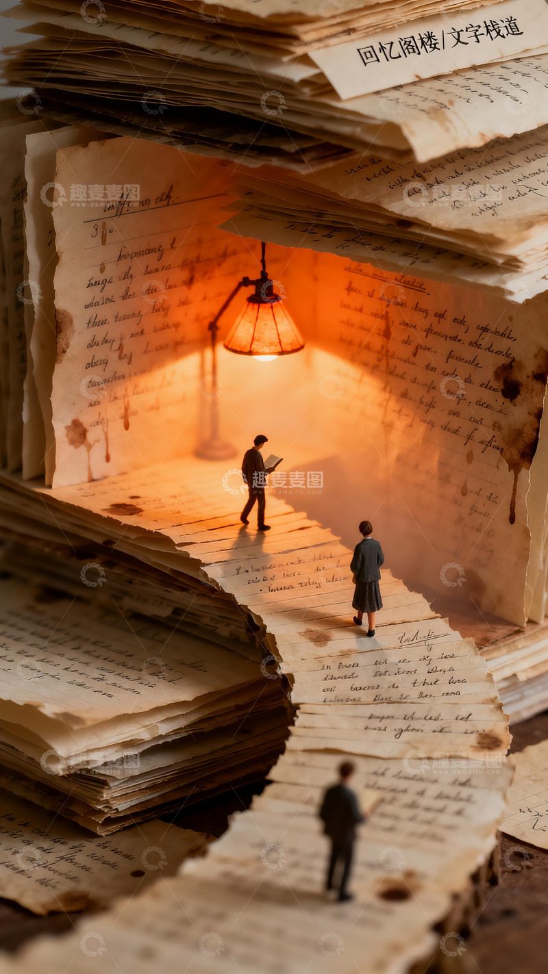 高清大图下载【趣麦麦图】纸页叠筑的回忆回廊1