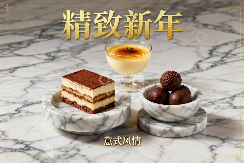 高清大图下载【趣麦麦图】精致新年甜点组合摄影