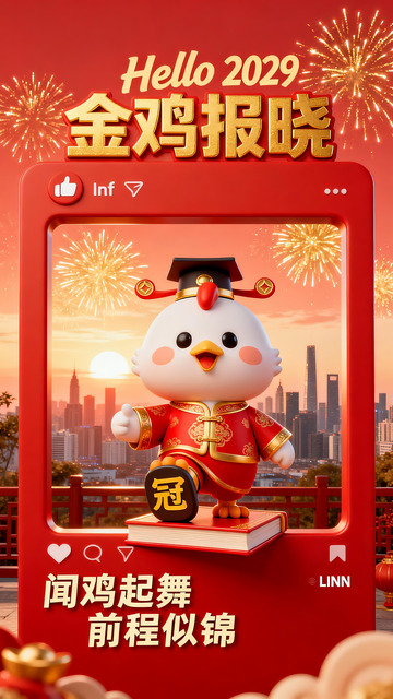 2029 金鸡报晓萌宠送福