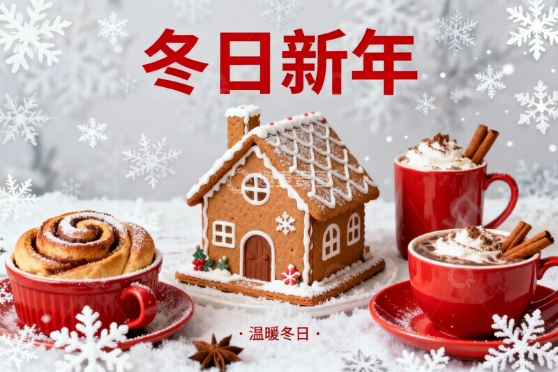 高清大图下载【趣麦麦图】冬日新年香甜饮品与糕点