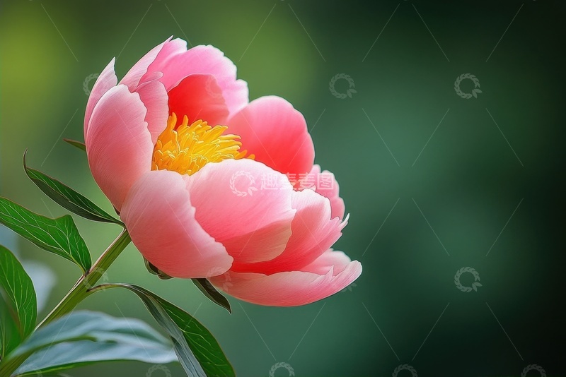 高清大图下载【趣麦麦图】一朵粉色的牡丹花花卉