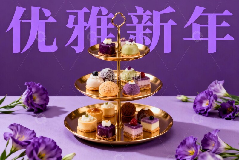 高清大图下载【趣麦麦图】优雅新年甜点组合摄影