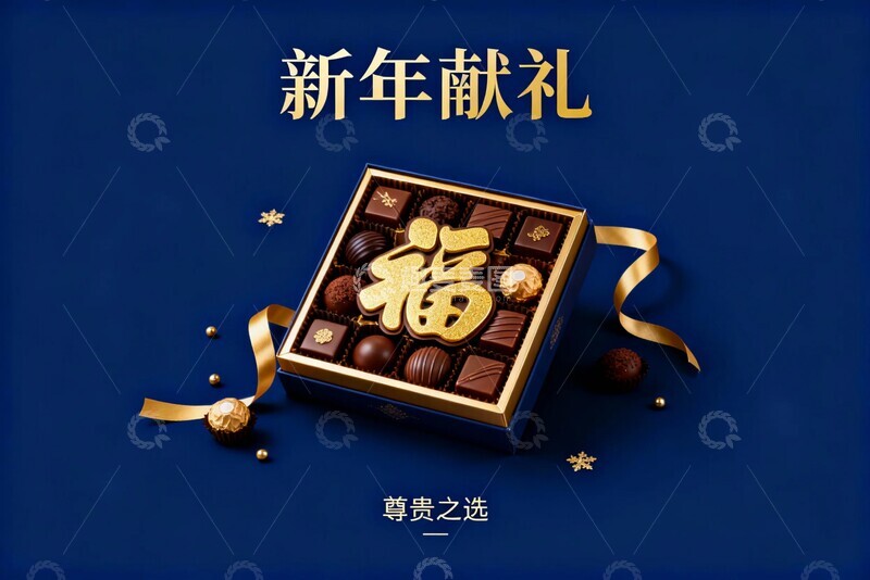 高清大图下载【趣麦麦图】新年献礼巧克力礼盒广告