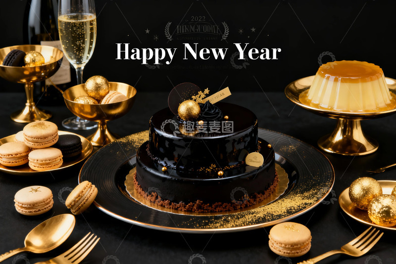 高清大图下载【趣麦麦图】新年豪华宴会蛋糕摄影