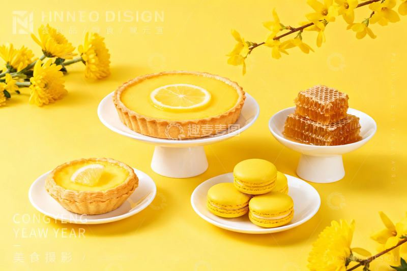 高清大图下载【趣麦麦图】明亮黄色糕点美食摄影