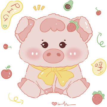 卡通小猪插图