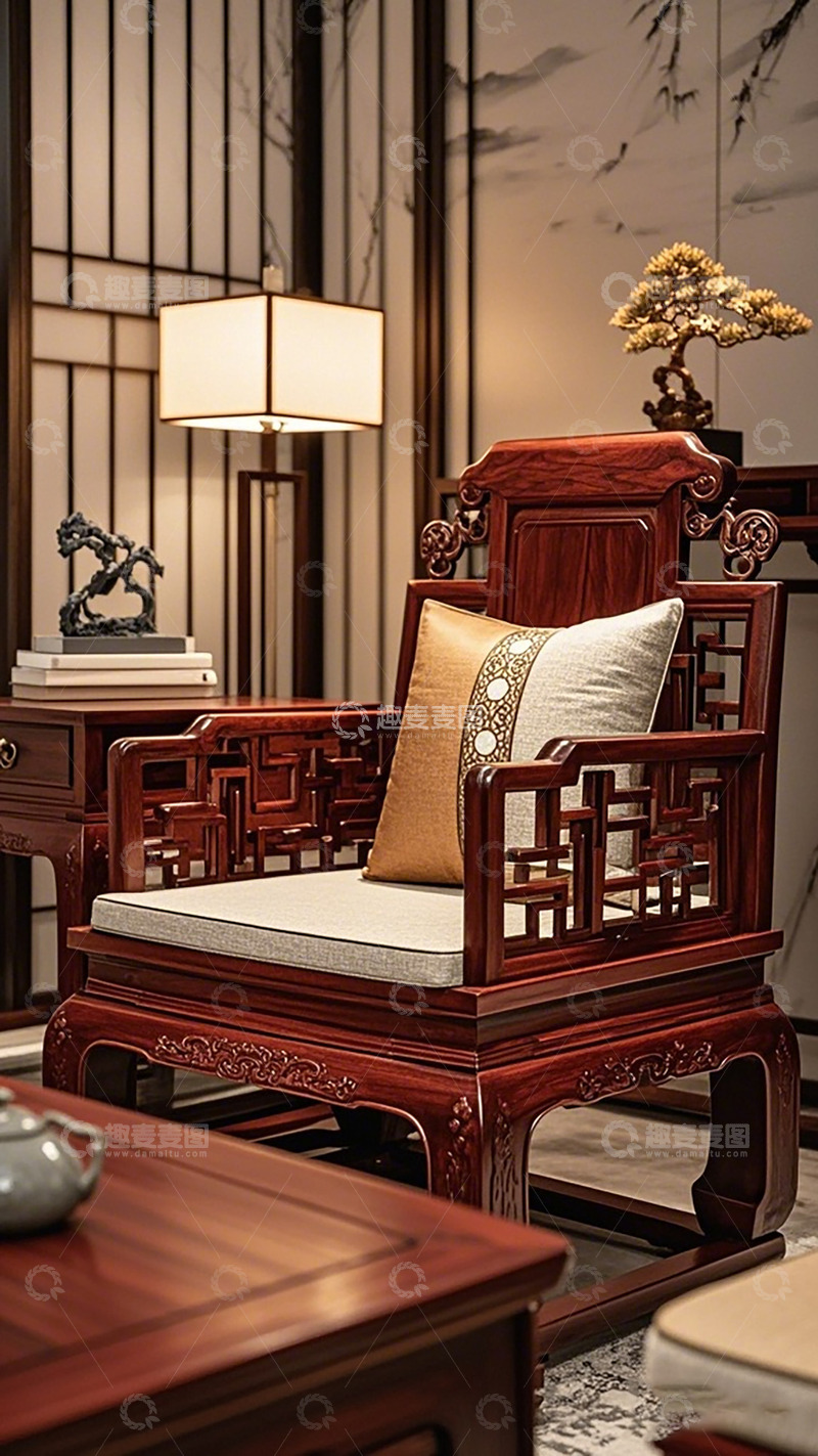 高清大图下载【趣麦麦图】中式古典家具客厅陈设
