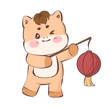 卡通小马春节灯笼设计元素