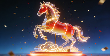 华丽发光旋转木马节日装饰