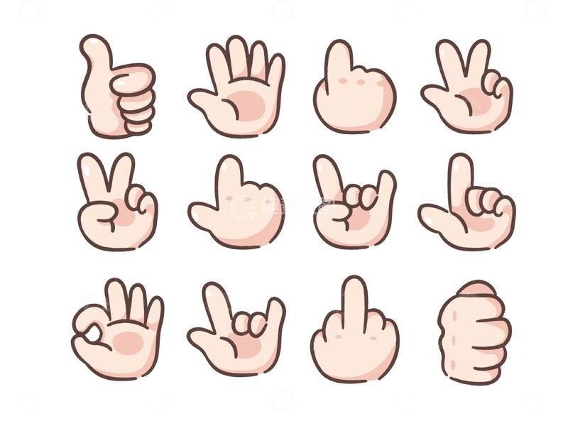 源文件下载【趣麦麦图】卡通手势插画合集