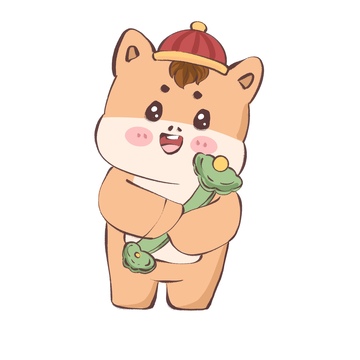 卡通小马抱饰品插画