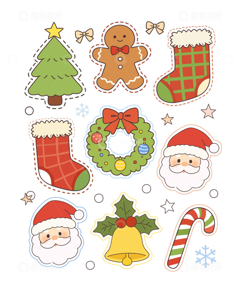源文件下载【趣麦麦图】圣诞派对元素合集