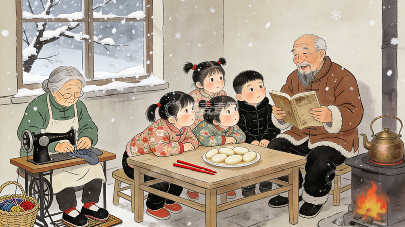 高清大图下载【趣麦麦图】小孩子听故事