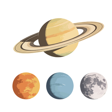 行星插画太阳系星球素材