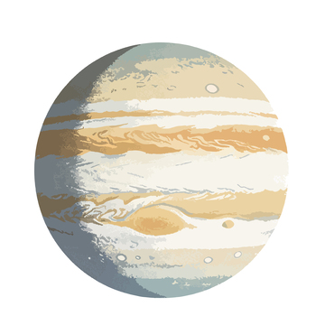 抽象行星艺术插画圆形图案