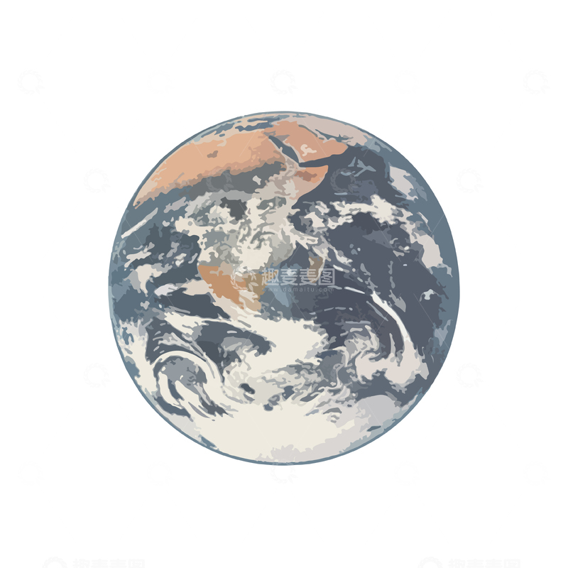 源文件下载【趣麦麦图】手绘地球插画图案