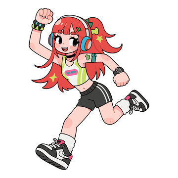 动漫风格运动少女插画