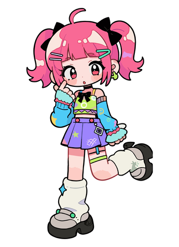 卡通少女动漫风格插画素材