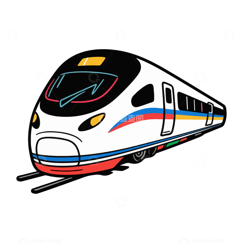 源文件下载【趣麦麦图】卡通高铁列车设计素材