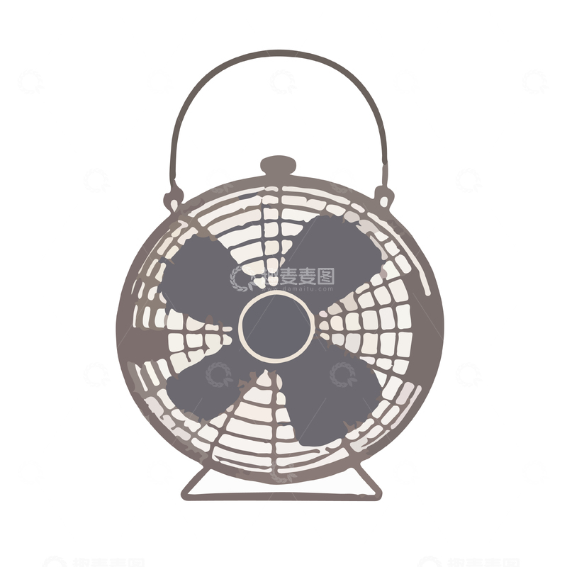 源文件下载【趣麦麦图】复古风格电风扇矢量图案设计
