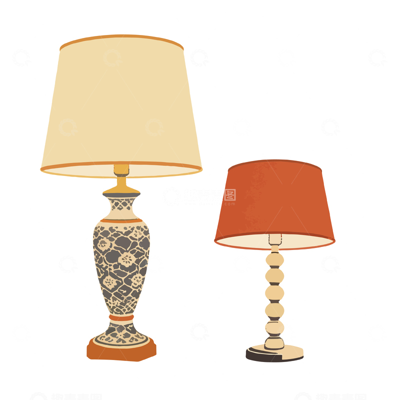 源文件下载【趣麦麦图】简约台灯装饰图案设计素材
