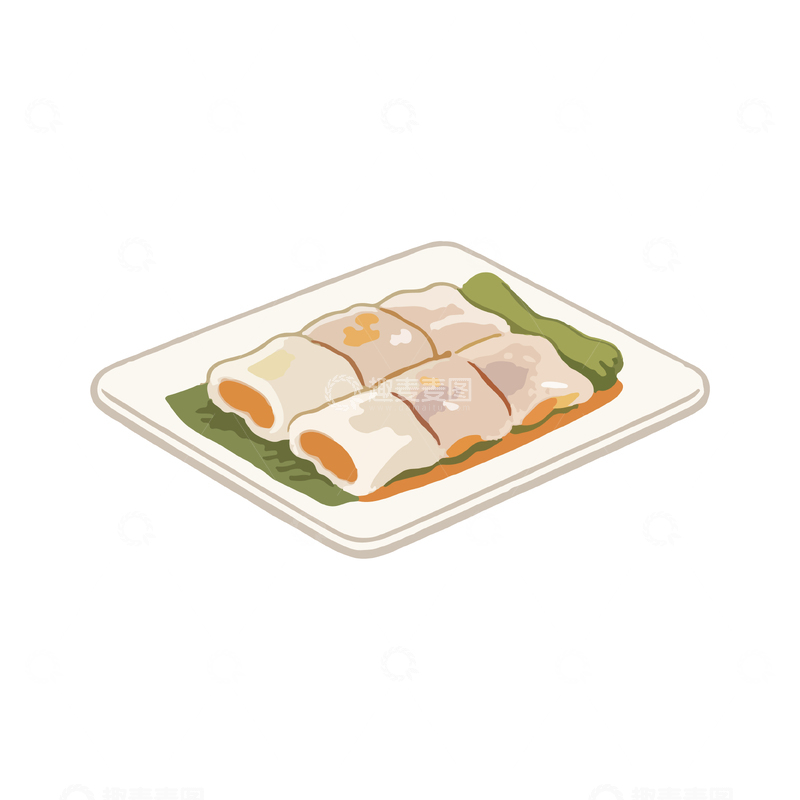 源文件下载【趣麦麦图】卡通风格美食卷饼插图