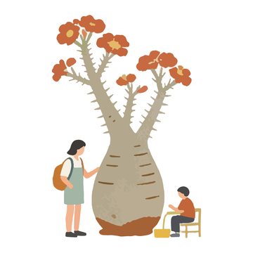 插画风格花园园艺场景矢量素材