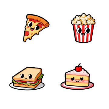 卡通美食插画设计元素