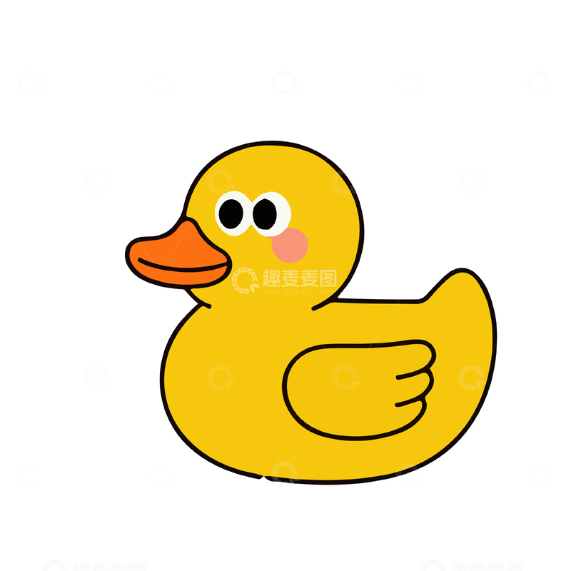 源文件下载【趣麦麦图】可爱小黄鸭卡通插画