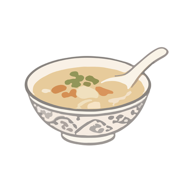 卡通风格汤碗插画