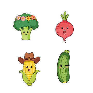 卡通蔬菜插画设计元素