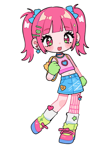 卡通可爱少女动漫风格插画