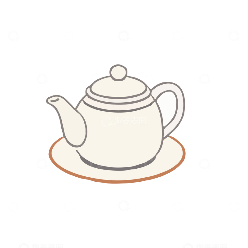 源文件下载【趣麦麦图】-简约茶壶插图设计元素