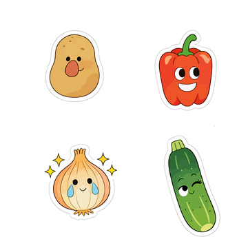 卡通蔬菜表情贴纸