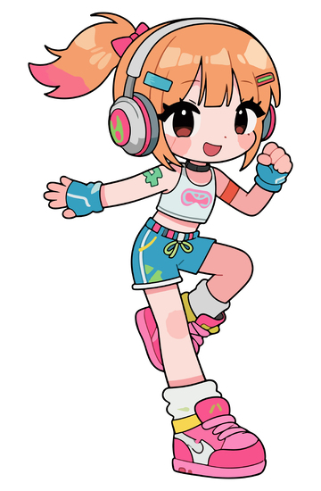 卡通少女音乐舞蹈插画