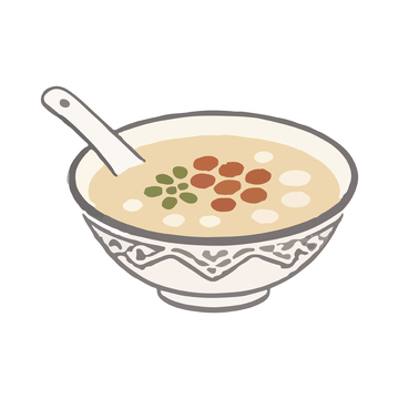 简约风格粥品插画设计元素